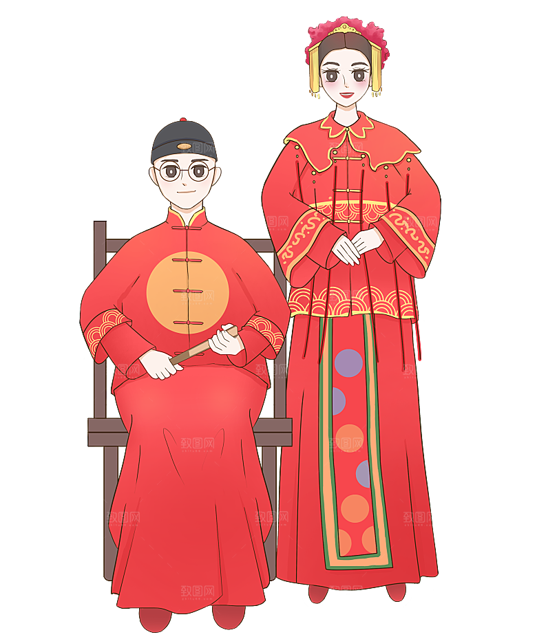 卡通新郎新娘设计素材