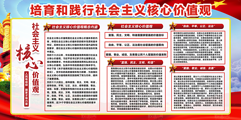 社会主义核心价值观展板