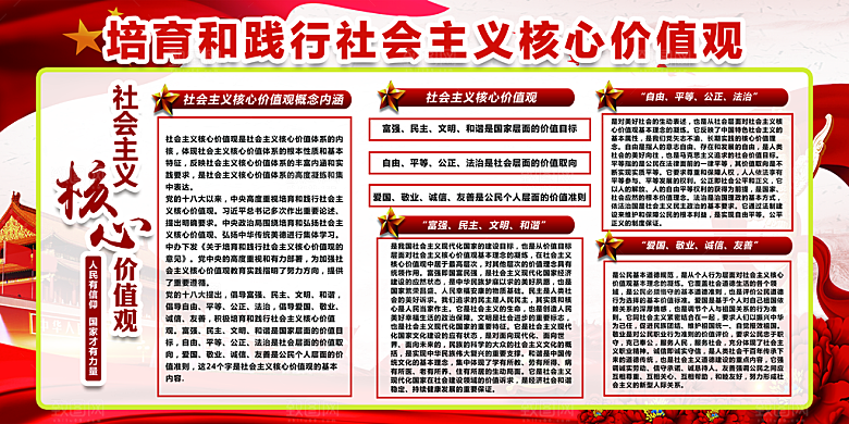 社会主义核心价值观展板