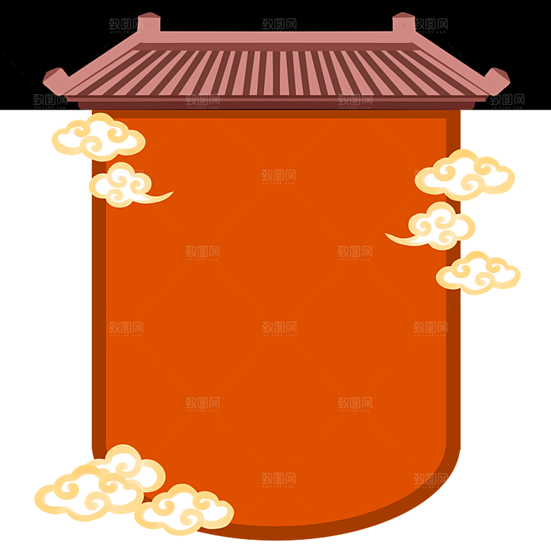 国风屋檐吊旗锦旗