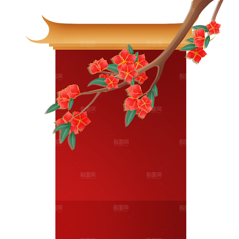 红墙白雪梅花冬天冬季