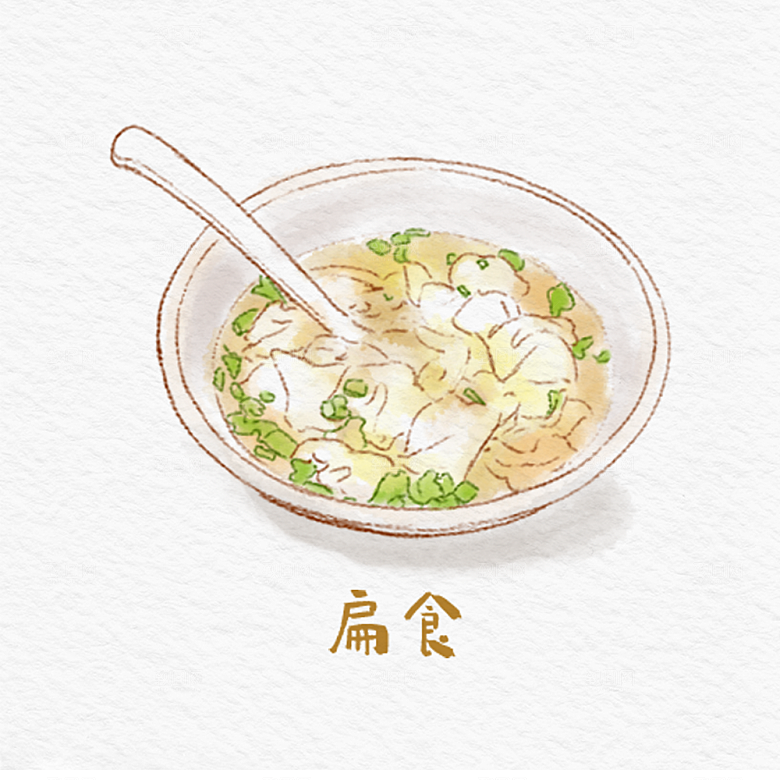 八大菜闽系菜水彩手绘美食插画