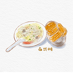 八大菜闽系菜水彩手绘美食插画