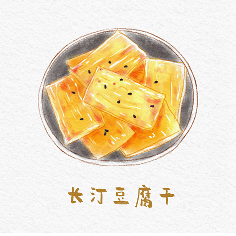 八大菜闽系菜水彩手绘美食插画