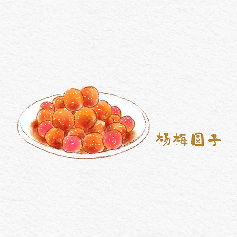 八大菜系徽菜水彩手绘美食插画