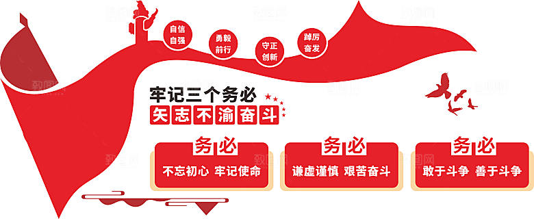 二十大精神三个务必党建文化墙