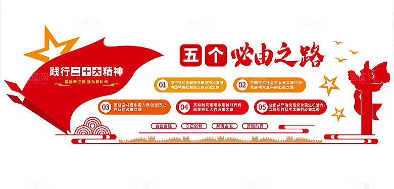 党建文化墙五个必由之路