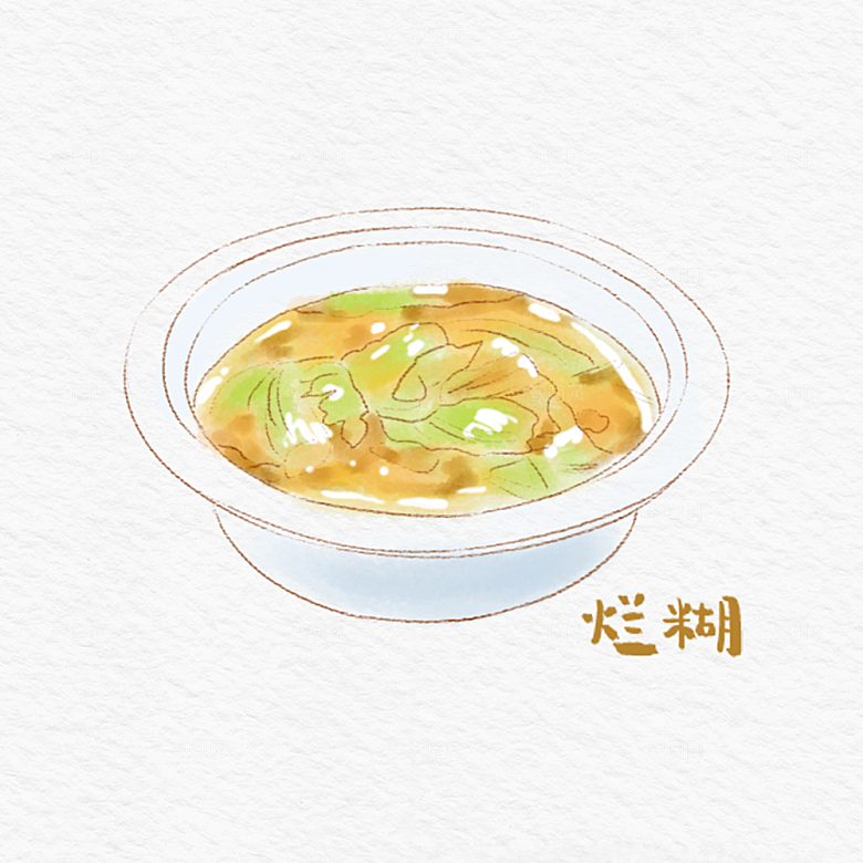 八大菜系苏菜水彩手绘美食插画