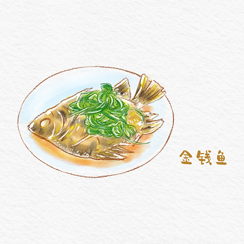 八大菜系湘菜水彩手绘美食插画