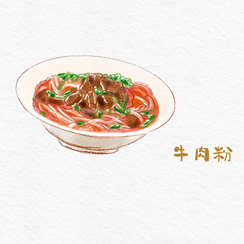 八大菜系湘菜水彩手绘美食插画