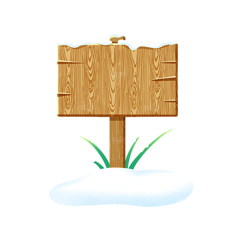 冬季冬天落雪挂雪积雪木牌木板边框