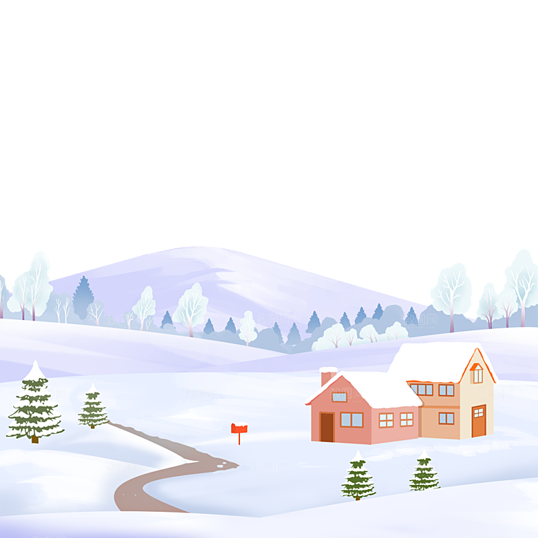冬天冬季下雪雪景