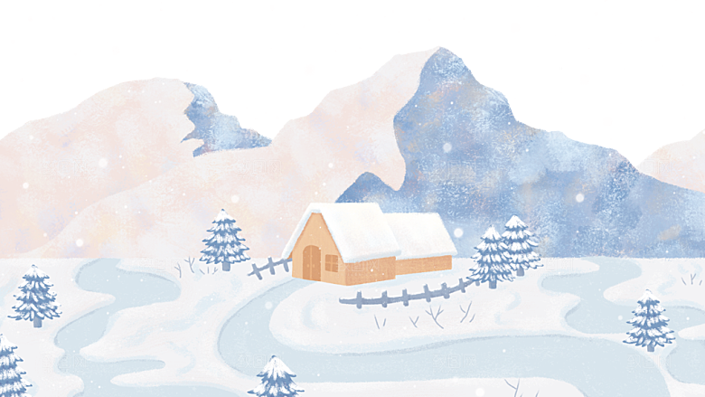 二十四节气大寒冬天下雪冬景