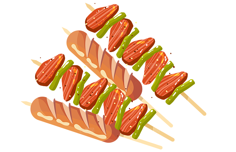夏日烧烤烤串烤肉美味