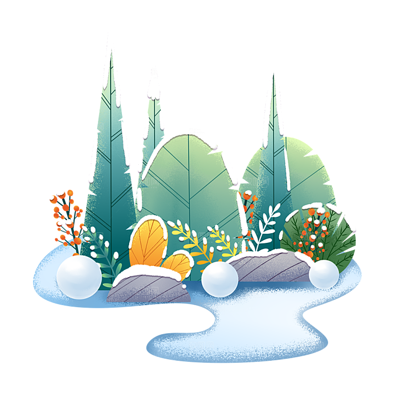 大雪时节雪地植物