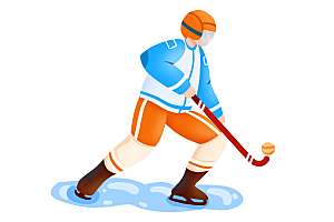 冬季运动会冰球比赛运动员