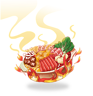 国潮美食火锅食物