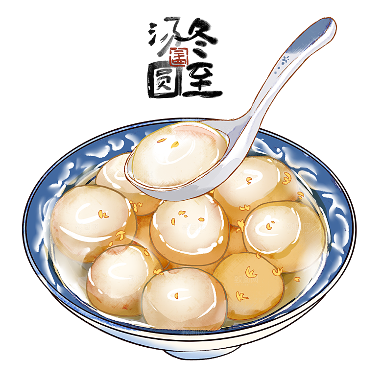 国潮美食汤圆节气冬至元宵