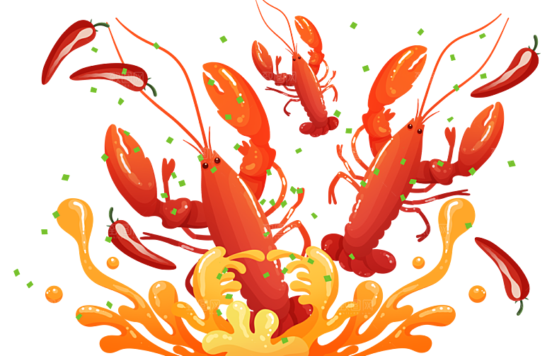 麻辣美食小龙虾夏天炎热