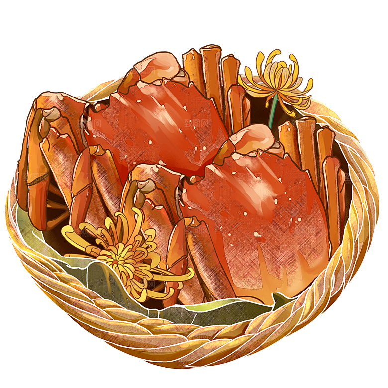 秋季海鲜美食螃蟹大闸蟹