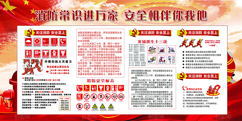 消防安全科普知识展板