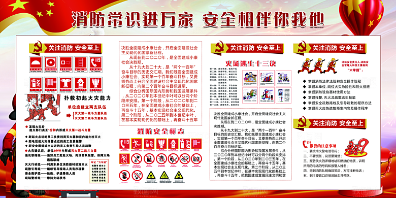 消防安全科普知识展板