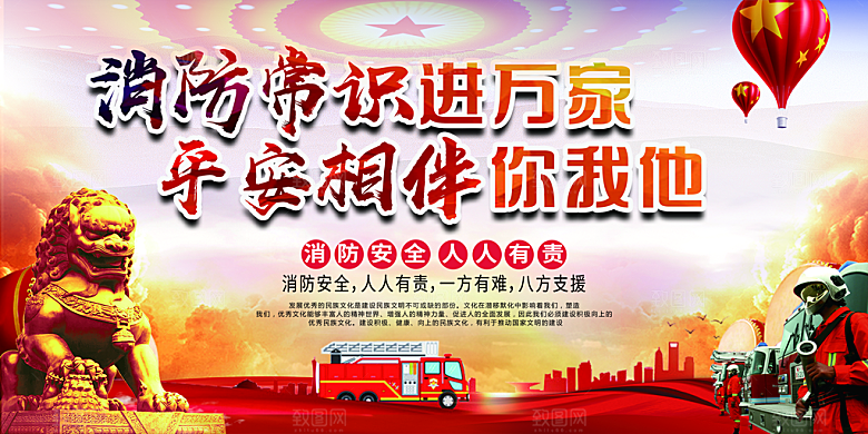 消防安全科普知识展板