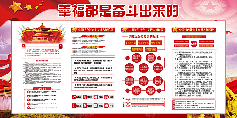 幸福都是奋斗出来的展板