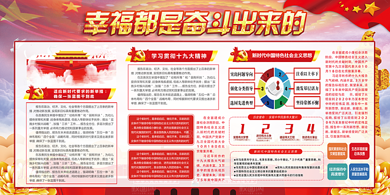 幸福都是奋斗出来的展板