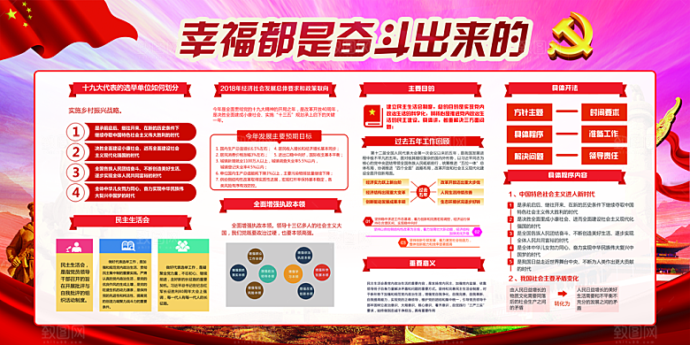 幸福都是奋斗出来的展板