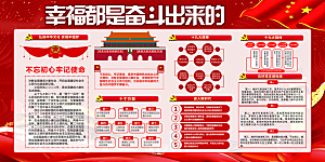 幸福都是奋斗出来的展板