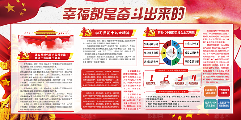 幸福都是奋斗出来的展板