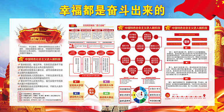 幸福都是奋斗出来的展板