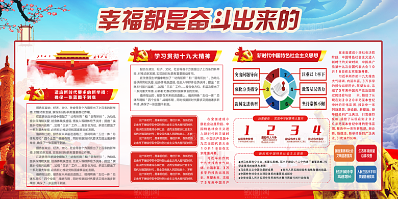 幸福都是奋斗出来的展板