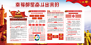 幸福都是奋斗出来的展板