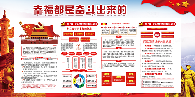 幸福都是奋斗出来的展板