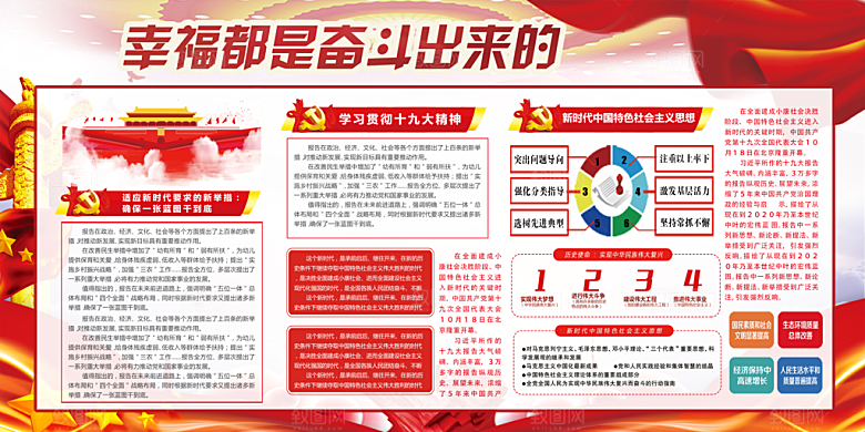 幸福都是奋斗出来的展板