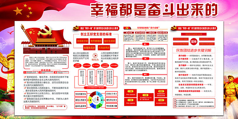 幸福都是奋斗出来的展板