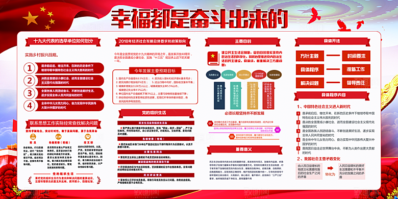 幸福都是奋斗出来的展板