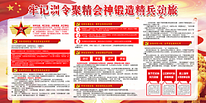 牢记军级单位训令军队展板