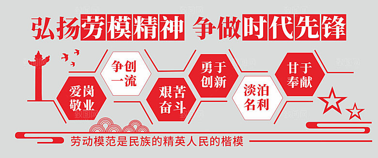 劳模精神红色革命精神中国精神党建文化
