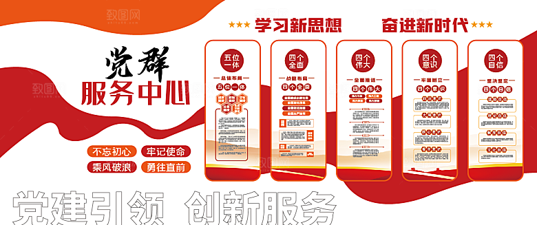 党建新时代思想四个自信四个意识党员文