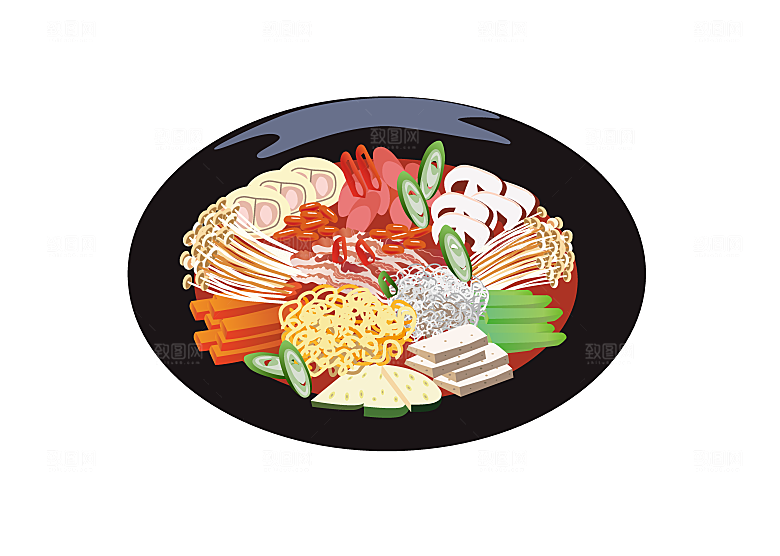 冬天美食糍粑火锅