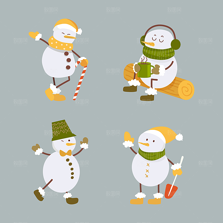 雪人动作集合寒冷