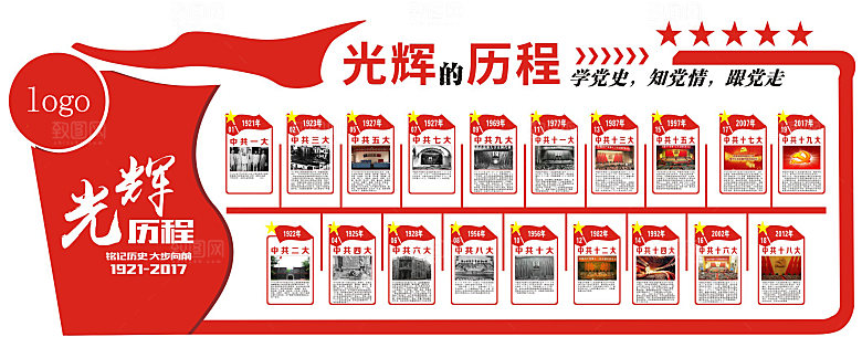 党建文化墙党光辉的历程