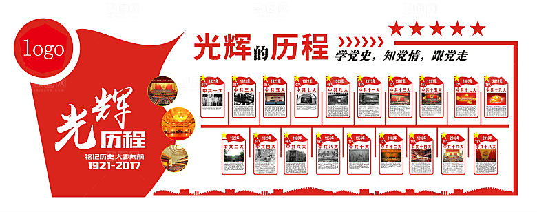 党建文化墙党光辉的历程