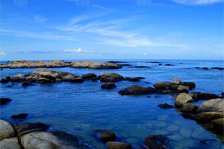 海南岛海边礁石自然风光