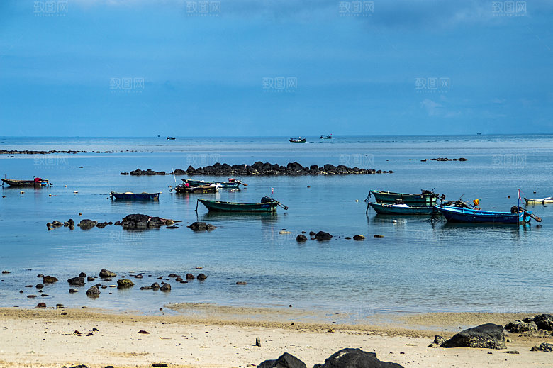 海南岛海边礁石自然风光