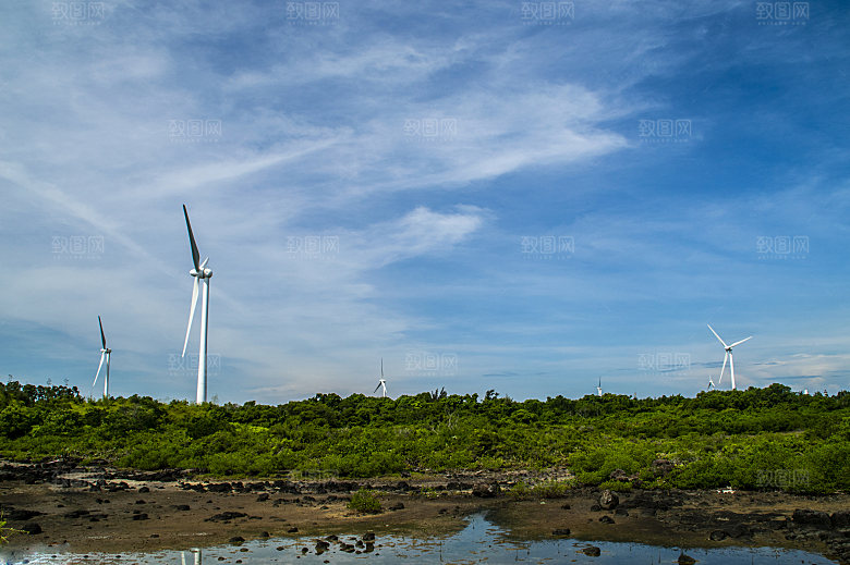 海南岛 儋州峨蔓风力发电机场