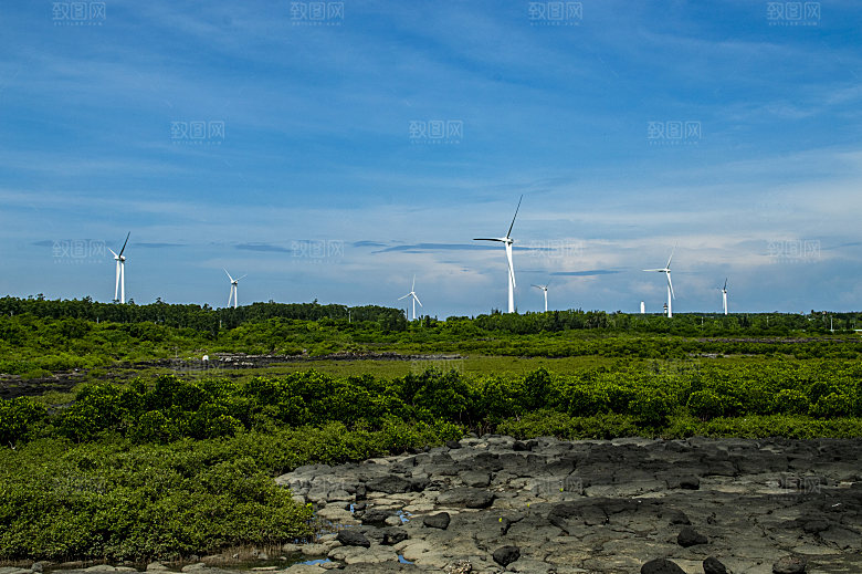 海南岛 儋州峨蔓风力发电机场